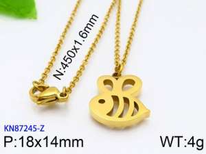 SS Gold-Plating Necklace - KN87245-Z