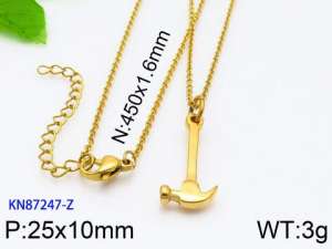 SS Gold-Plating Necklace - KN87247-Z
