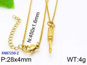 SS Gold-Plating Necklace - KN87250-Z