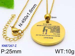 SS Gold-Plating Necklace - KN87267-Z