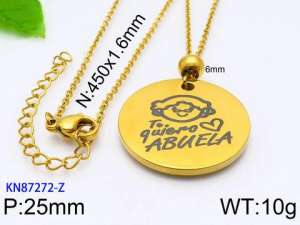 SS Gold-Plating Necklace - KN87272-Z