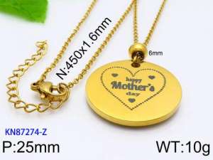 SS Gold-Plating Necklace - KN87274-Z