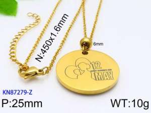 SS Gold-Plating Necklace - KN87279-Z