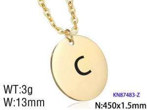 SS Gold-Plating Necklace - KN87483-Z