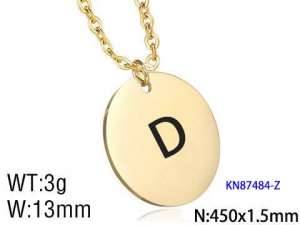 SS Gold-Plating Necklace - KN87484-Z