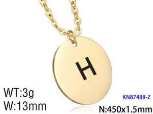 SS Gold-Plating Necklace - KN87488-Z