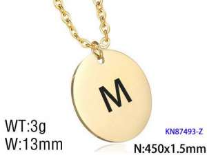 SS Gold-Plating Necklace - KN87493-Z