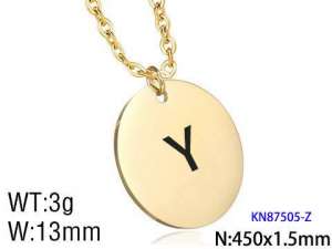 SS Gold-Plating Necklace - KN87505-Z