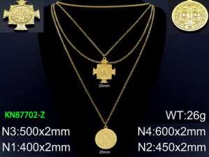 SS Gold-Plating Necklace - KN87702-Z