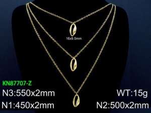 SS Gold-Plating Necklace - KN87707-Z