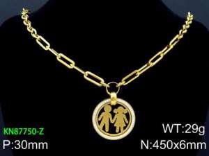 SS Gold-Plating Necklace - KN87750-Z