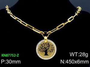SS Gold-Plating Necklace - KN87752-Z