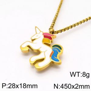 SS Gold-Plating Necklace - KN87826-K