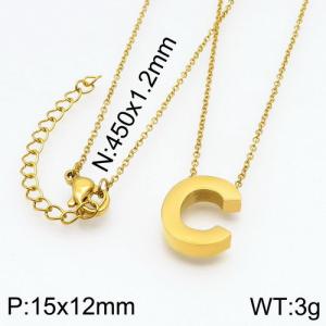 SS Gold-Plating Necklace - KN87927-K