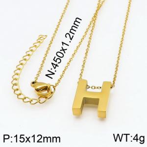 SS Gold-Plating Necklace - KN87932-K