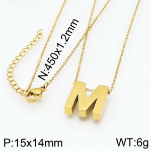 SS Gold-Plating Necklace - KN87937-K
