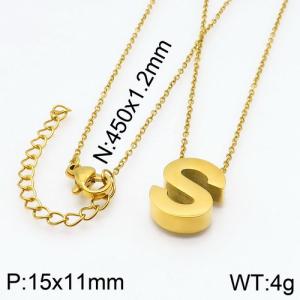 SS Gold-Plating Necklace - KN87943-K