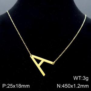 SS Gold-Plating Necklace - KN88048-K