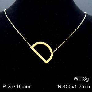 Gold-Plating stainless steel O-chain letter C necklace - KN88051-K