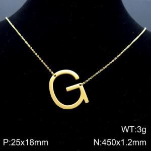 Gold-Plating stainless steel O-chain letter C necklace - KN88054-K