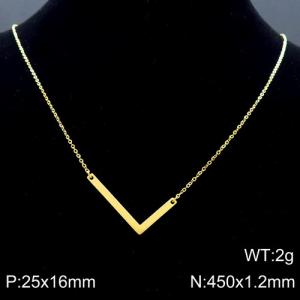 Gold-Plating stainless steel O-chain letter 0.98 necklace - KN88059-K