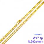 SS Gold-Plating Necklace - KN88242-Z