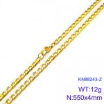 SS Gold-Plating Necklace - KN88243-Z