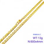 SS Gold-Plating Necklace - KN88244-Z