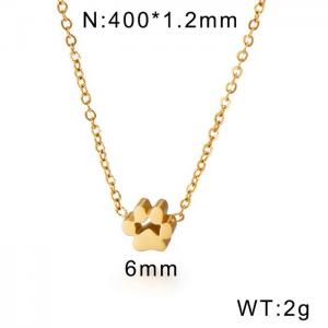 Korean version simple student forest series small animal paw print bear paw cat footprint stainless steel Gold-Plating Necklace - KN88328-K