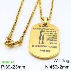 SS Gold-Plating Necklace - KN88416-Z