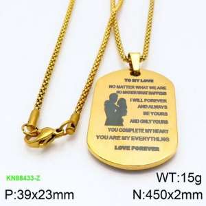 SS Gold-Plating Necklace - KN88433-Z