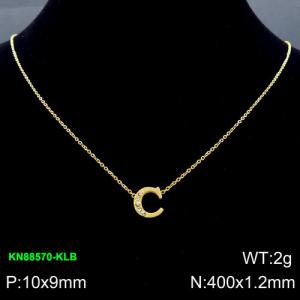 SS Gold-Plating Necklace - KN88570-KLB