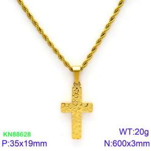 SS Gold-Plating Necklace - KN88628-K