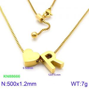 SS Gold-Plating Necklace - KN88666-KFC