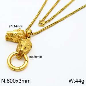 SS Gold-Plating Necklace - KN89142-Z