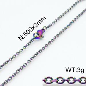 Colorful Plating Necklace - KN89353-Z