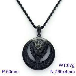 Stainless Steel Black-plating Necklace - KN89375-BDJX