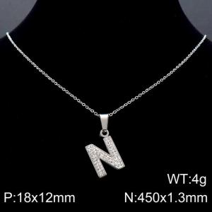 Stainless Steel Stone Necklace - KN89530-K