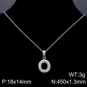 Stainless Steel Stone Necklace - KN89532-K