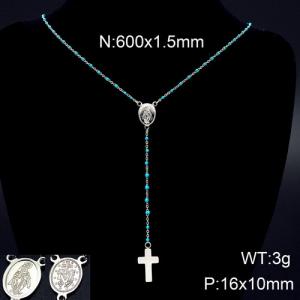 Stainless Steel Rosary Necklace - KN89600-K