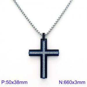 Stainless Steel Black-plating Necklace - KN89623-KPD