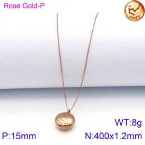 SS Rose Gold-Plating Necklace - KN89771-KFC