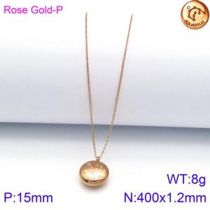SS Rose Gold-Plating Necklace - KN89772-KFC