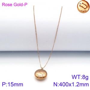 SS Rose Gold-Plating Necklace - KN89773-KFC