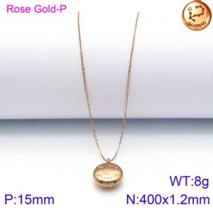 SS Rose Gold-Plating Necklace - KN89775-KFC