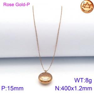 SS Rose Gold-Plating Necklace - KN89777-KFC