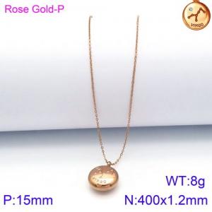 SS Rose Gold-Plating Necklace - KN89779-KFC
