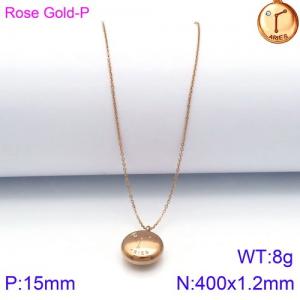 SS Rose Gold-Plating Necklace - KN89780-KFC