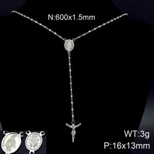 Stainless Steel Rosary Necklace - KN89822-K