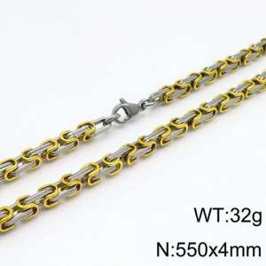 SS Gold-Plating Necklace - KN89890-Z